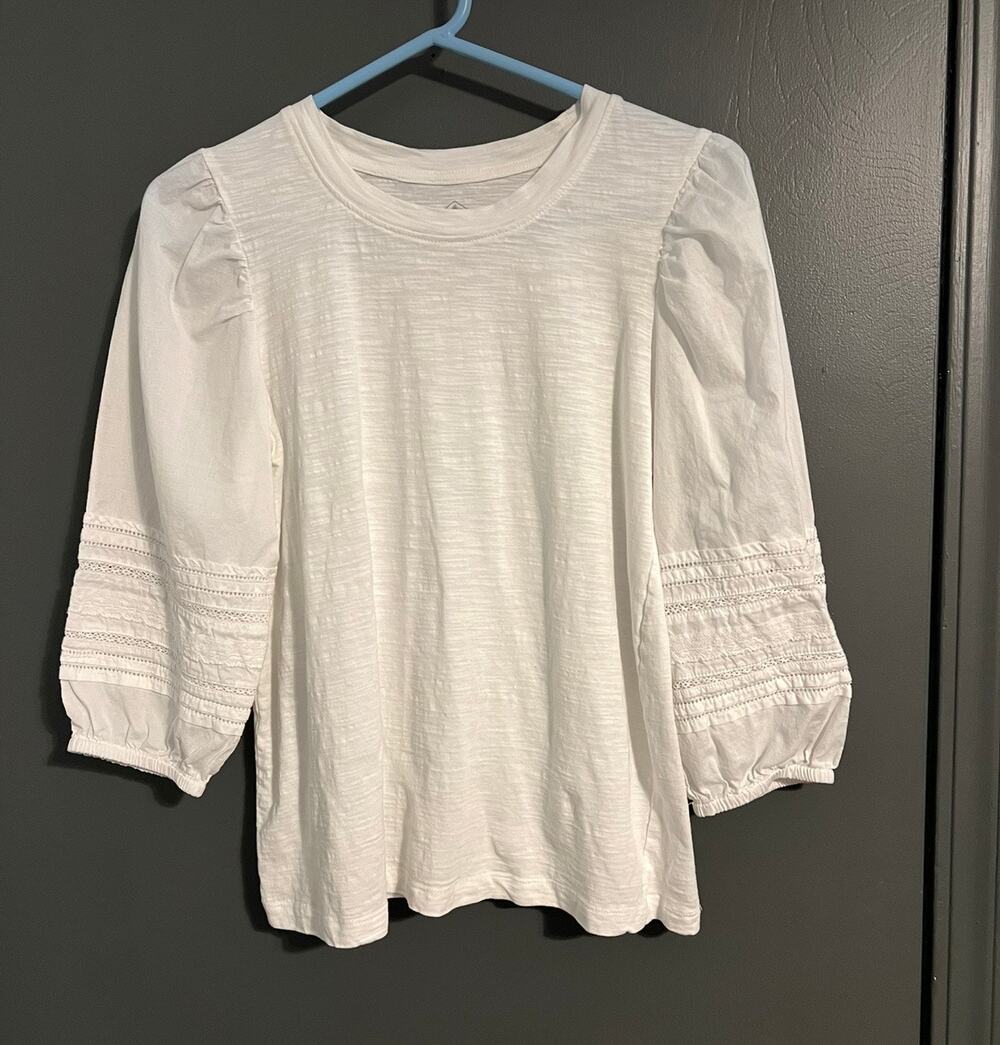 St. John Bay White women’s S 100% cotton Beach travel shirt